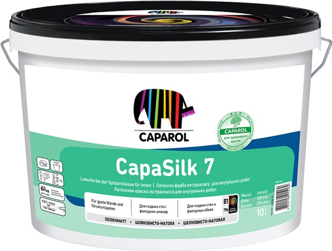 

Краска латексная интерьерная Caparol CapaSilk 7 ELF B1 10 л (904143)