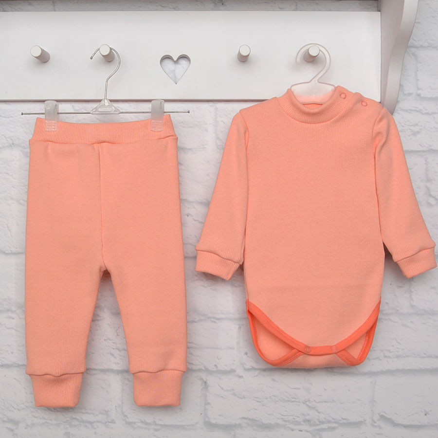 

Комплект: боди-гольф + штанишки персик рубчик начес Blanka 28 92-98 см. (12766)