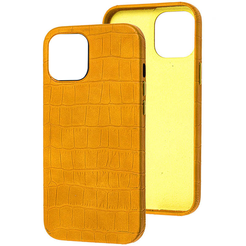 

Кожаный чехол Croco Leather для Apple iPhone 13 Pro Max (6.7") Yellow