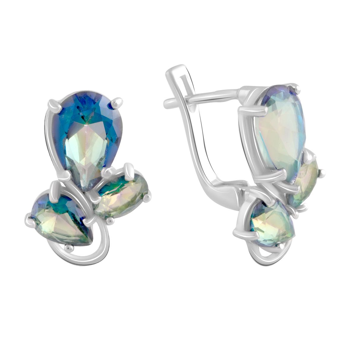 

Серебряные серьги jill с мистик топазом 3.013ct