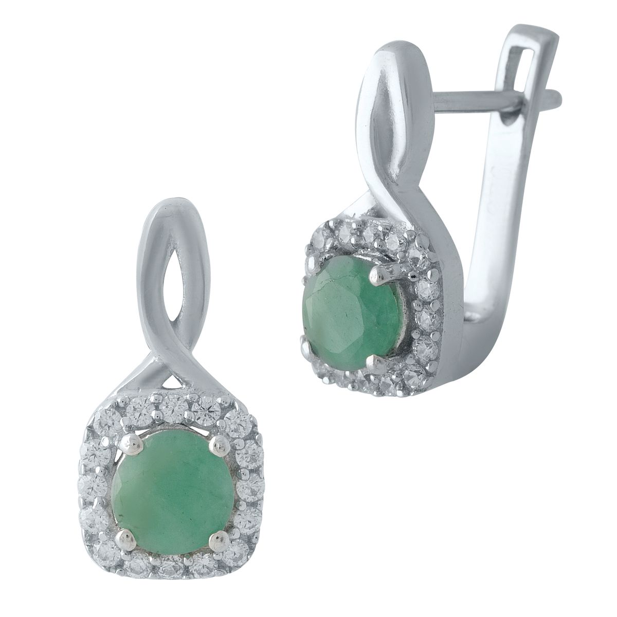 

Серебряные серьги jill с натуральным изумрудом 0.9ct