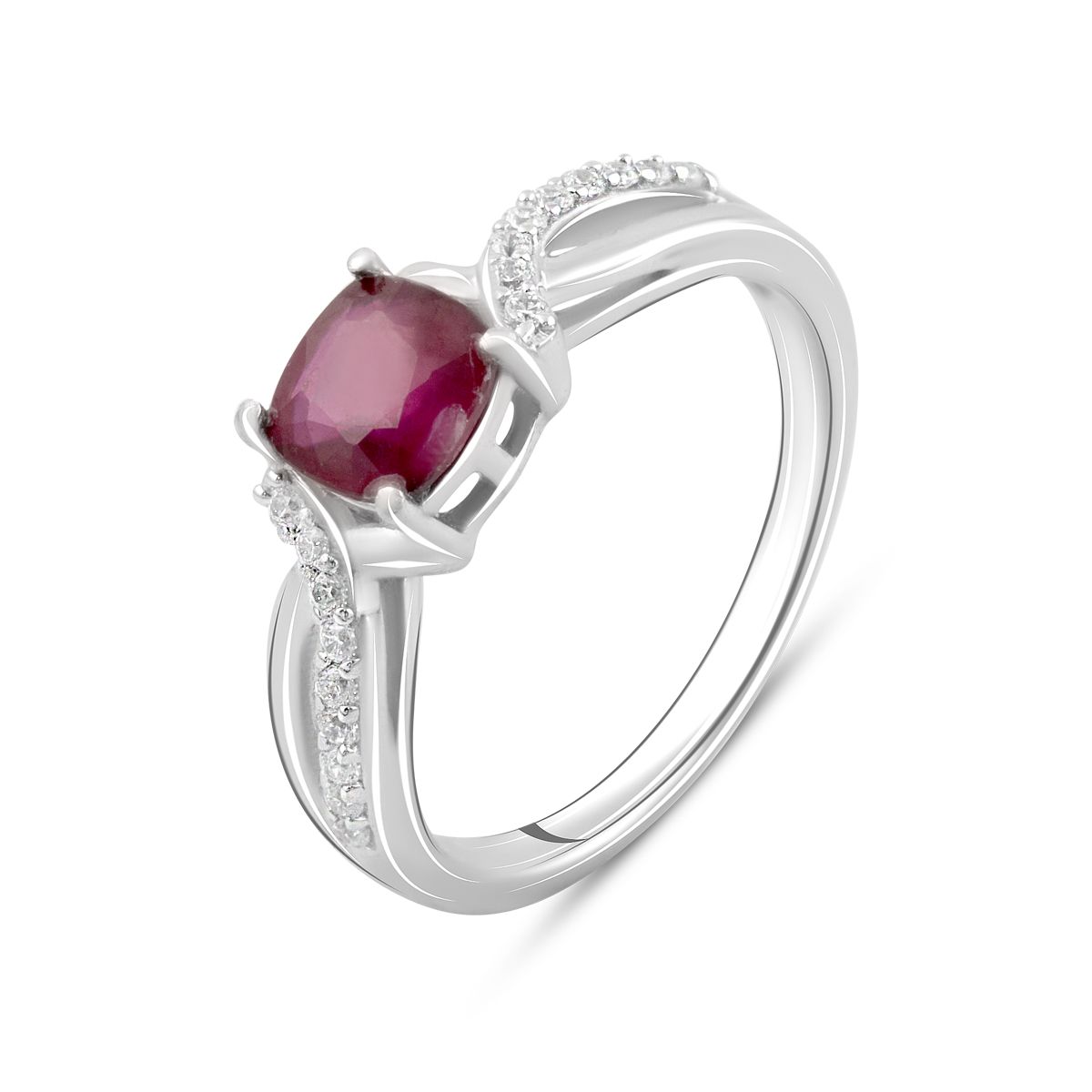 

Серебряное кольцо jill с натуральным рубином 1.517ct, фианитами 18 размер