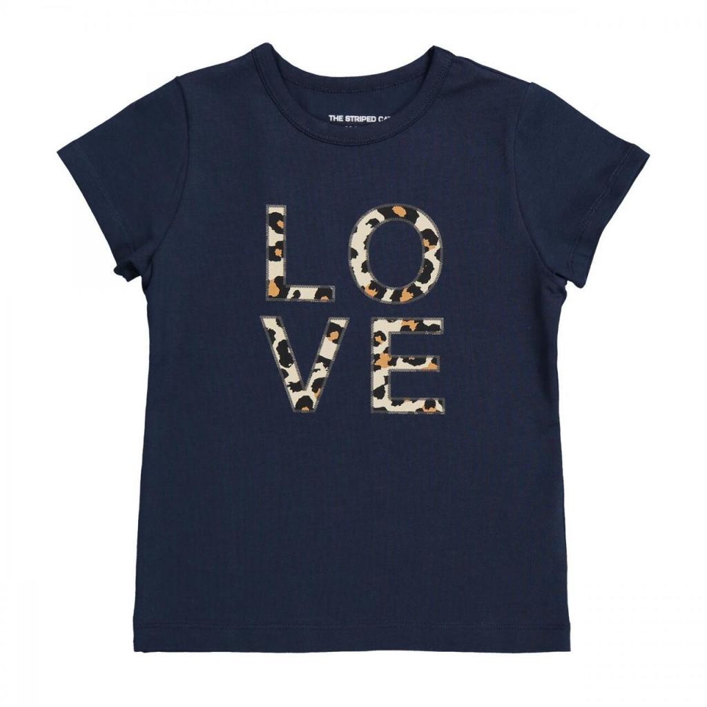 

Футболка темно-синяя "LOVE" THE STRIPED CAT 122-128 см