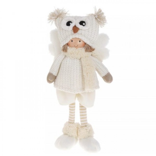 

Фигурка мягкая новогодняя Мальчик в совиной шапке 38 см. Flora 12738 (NAT08835)
