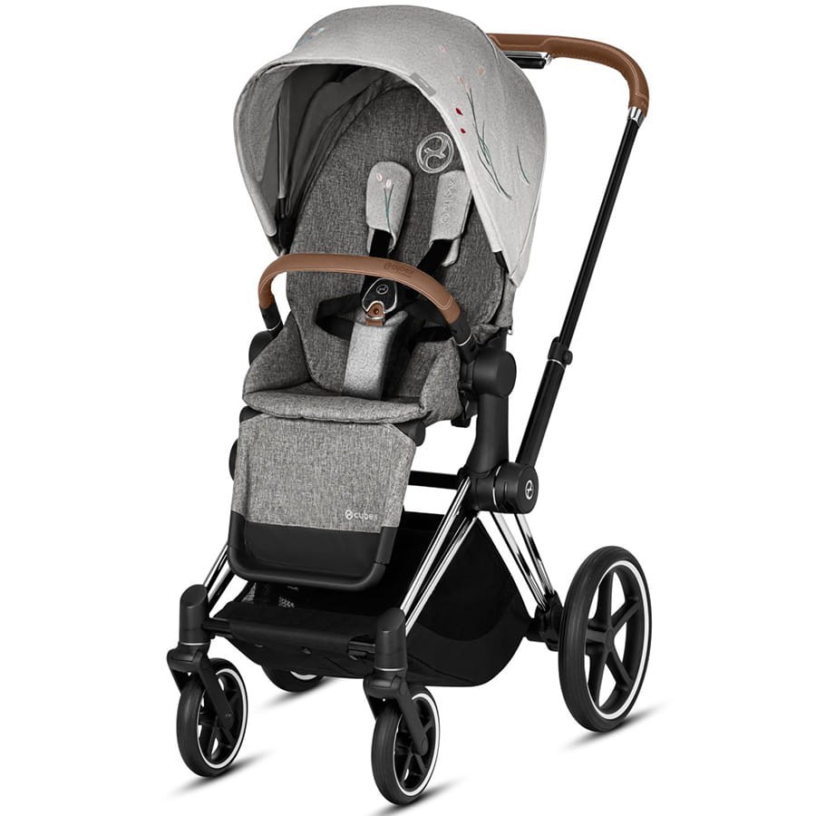 

Прогулочная коляска Cybex e-Priam Fashion Edition Koi mid grey шасси Chrome Brown