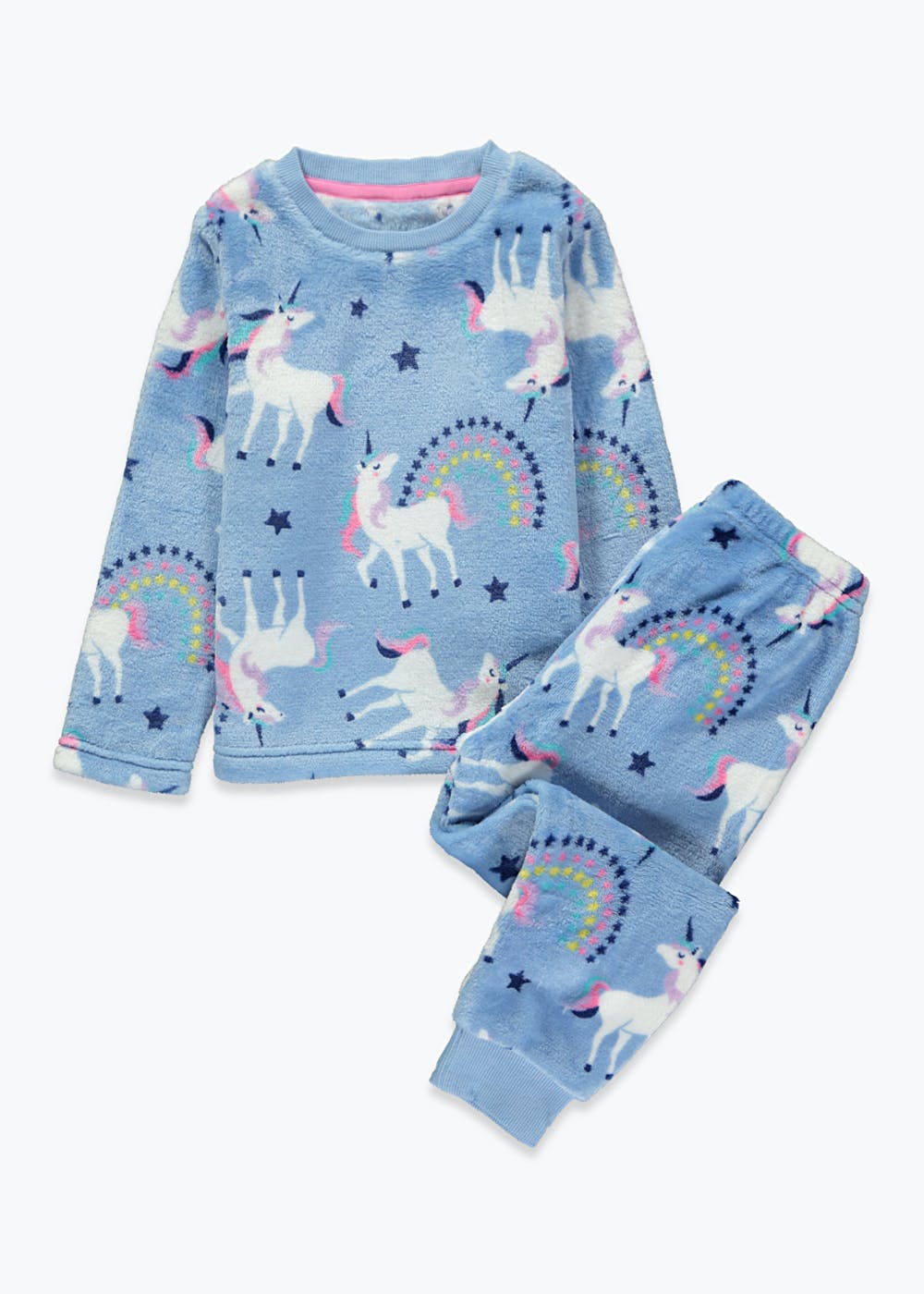 

Пижама флисовая Matalan 4-5 года 104-110 см Голубой единорог