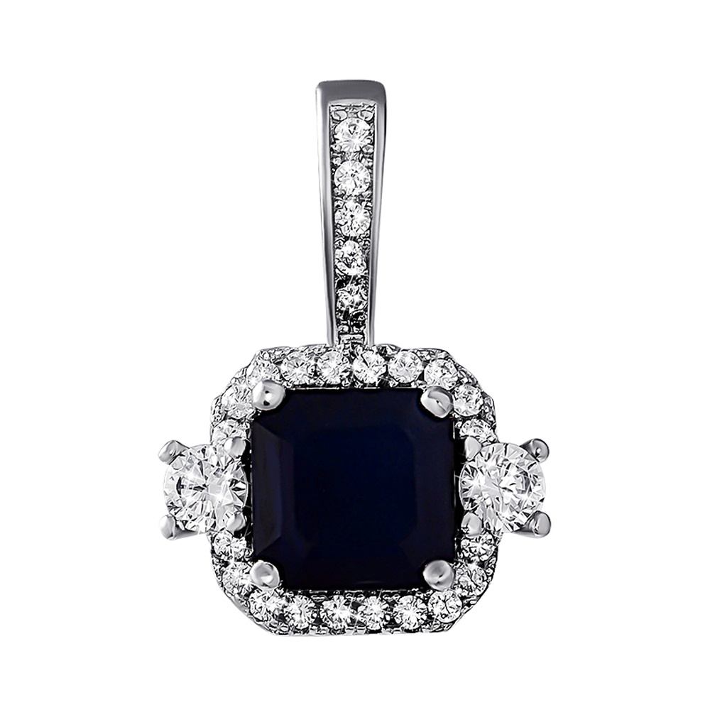 

Серебряная подвеска с сапфиром и фианитами 000139895