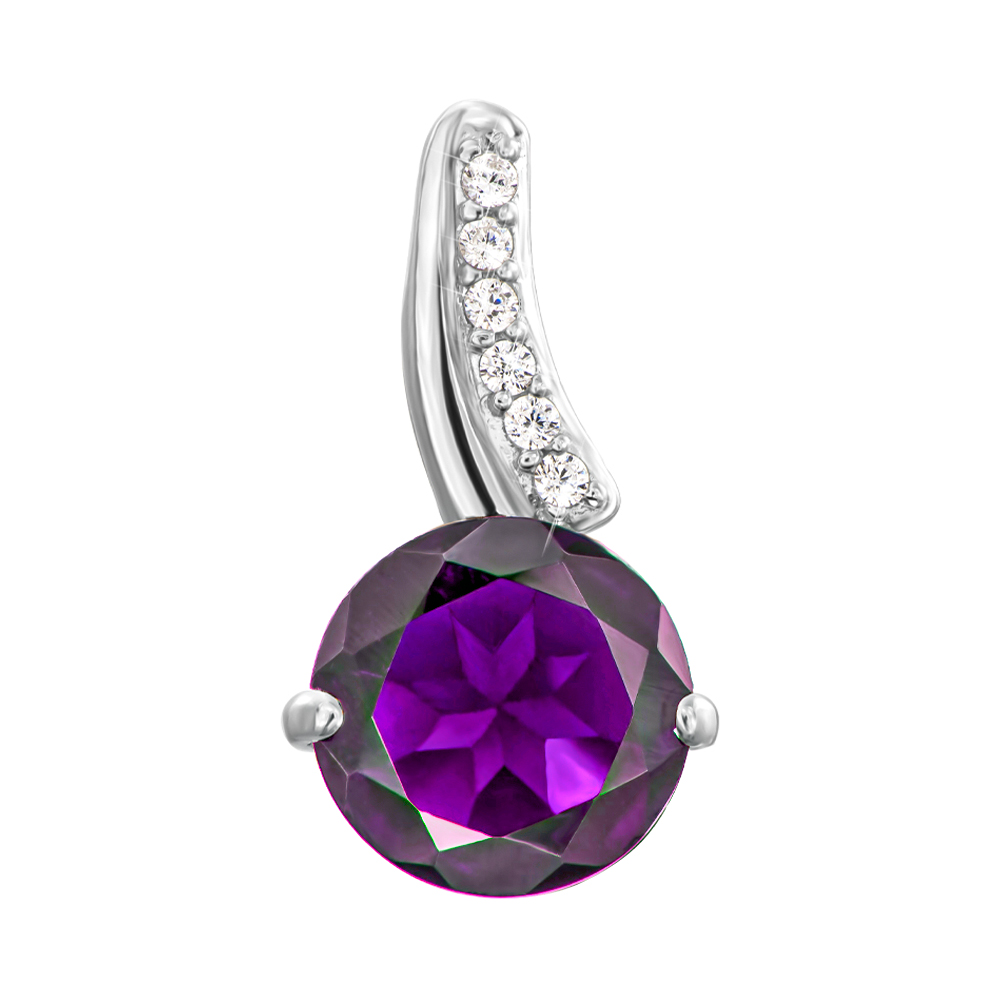 

Серебряная подвеска с аметистом и фианитами 000137265