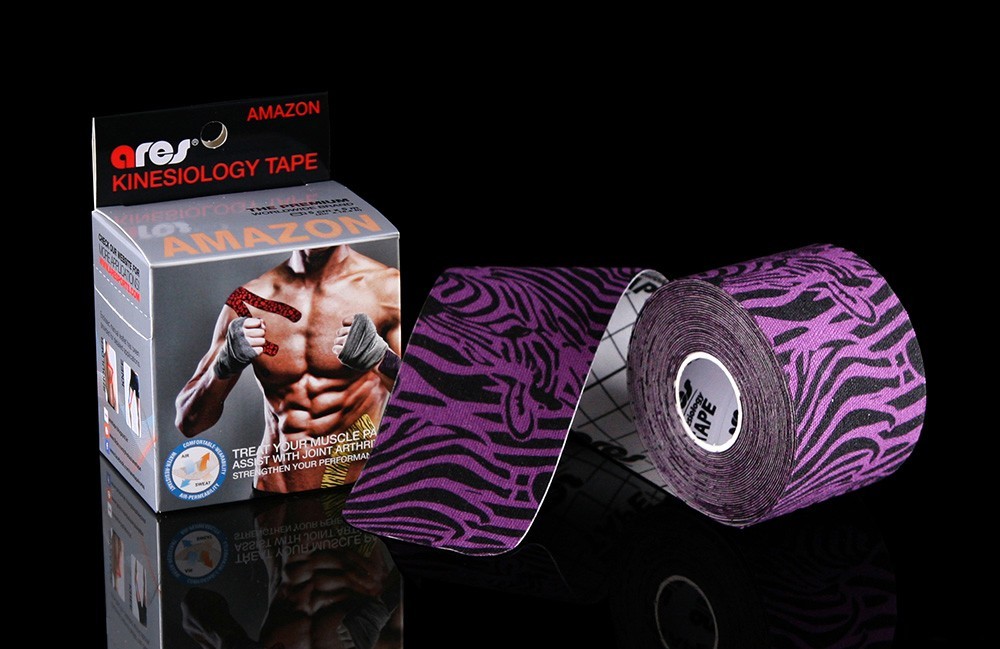 

Кинезиологический тейп ARES AMAZON TAPE 5м, фиолетовая зебра