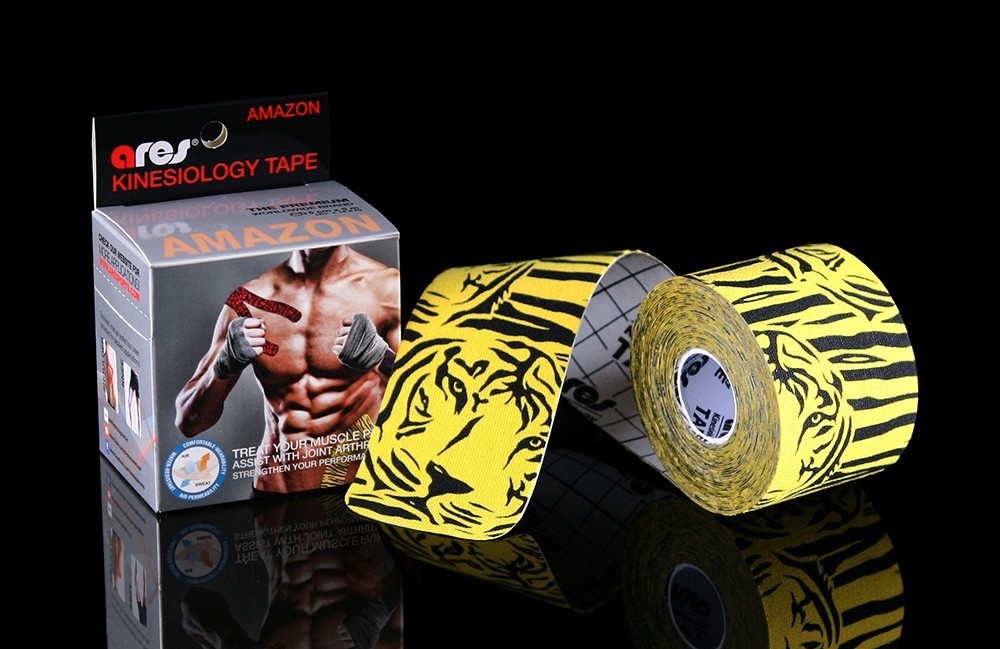 

Кинезиологический тейп ARES AMAZON TAPE 5м, желтый тигр