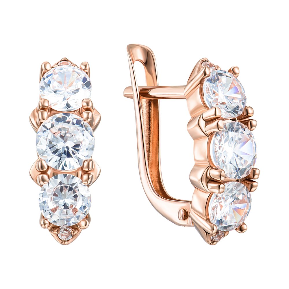 

Серьги из красного золота с фианитами 000151242