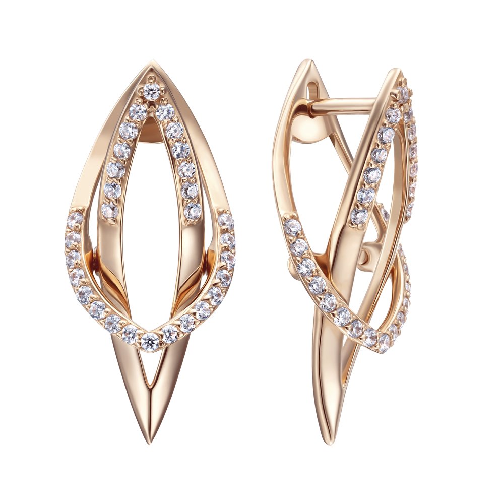 

Серьги из красного золота с фианитами 000151096