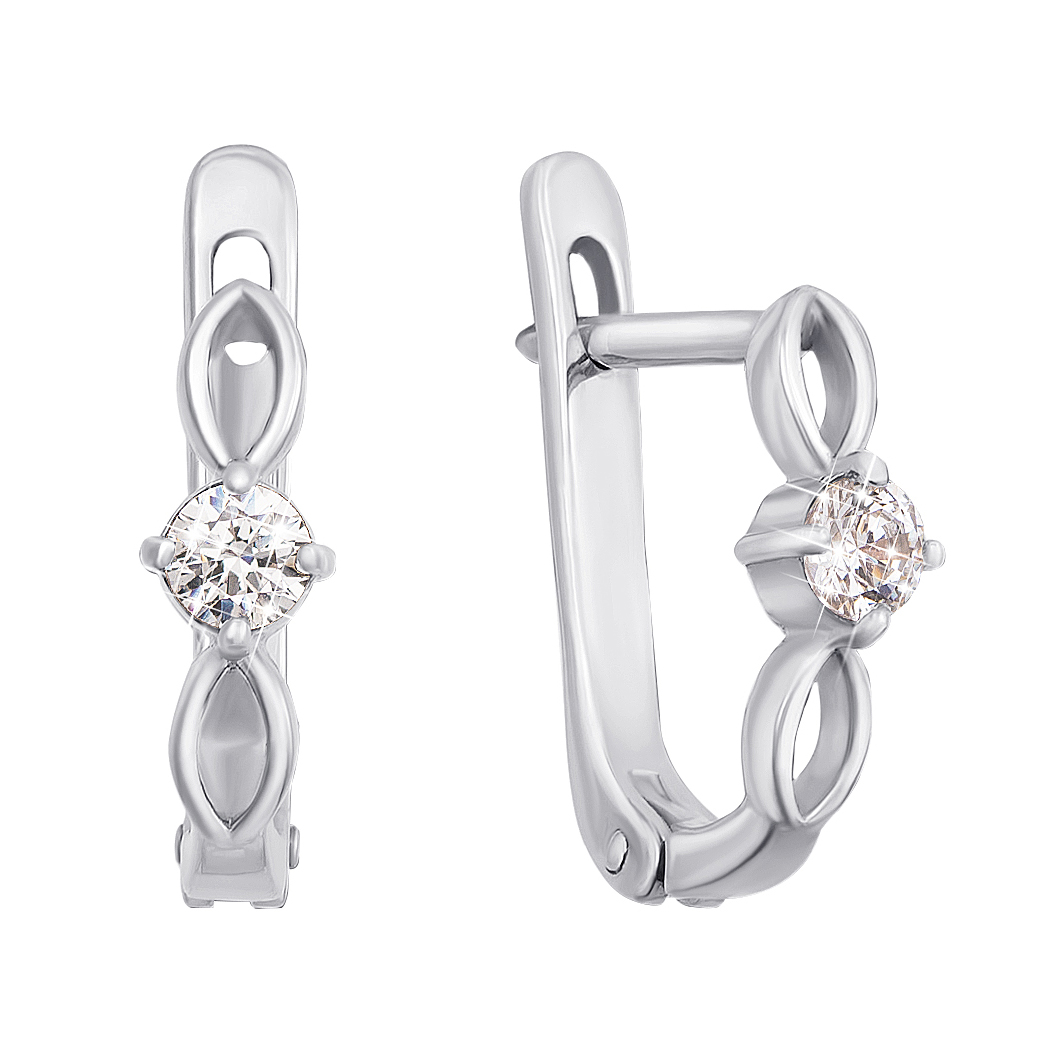 

Серьги из белого золота с фианитом S Zirconia 000126273