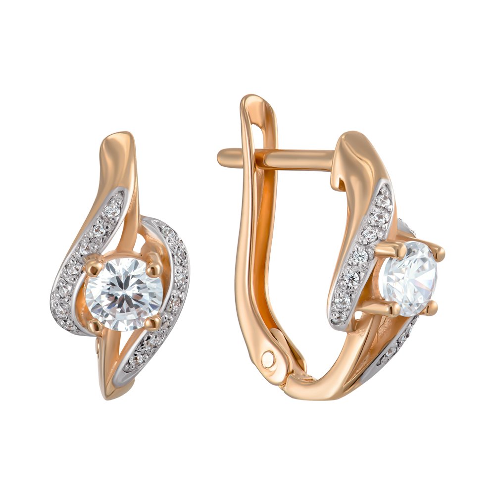 

Серьги из красного золота с фианитами 000144197