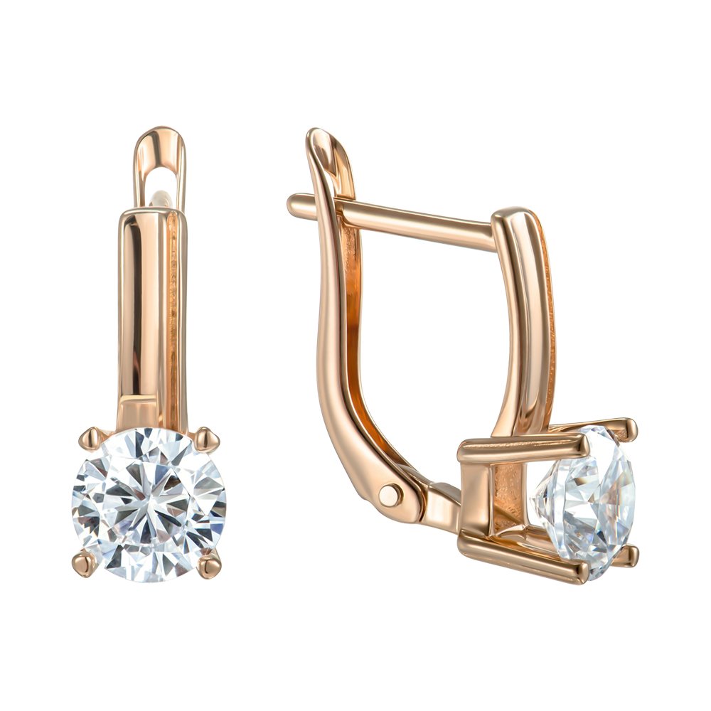 

Серьги из красного золота с фианитами 000149360
