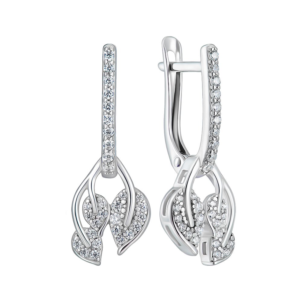 

Серебряные серьги-подвески с фианитами 000150875