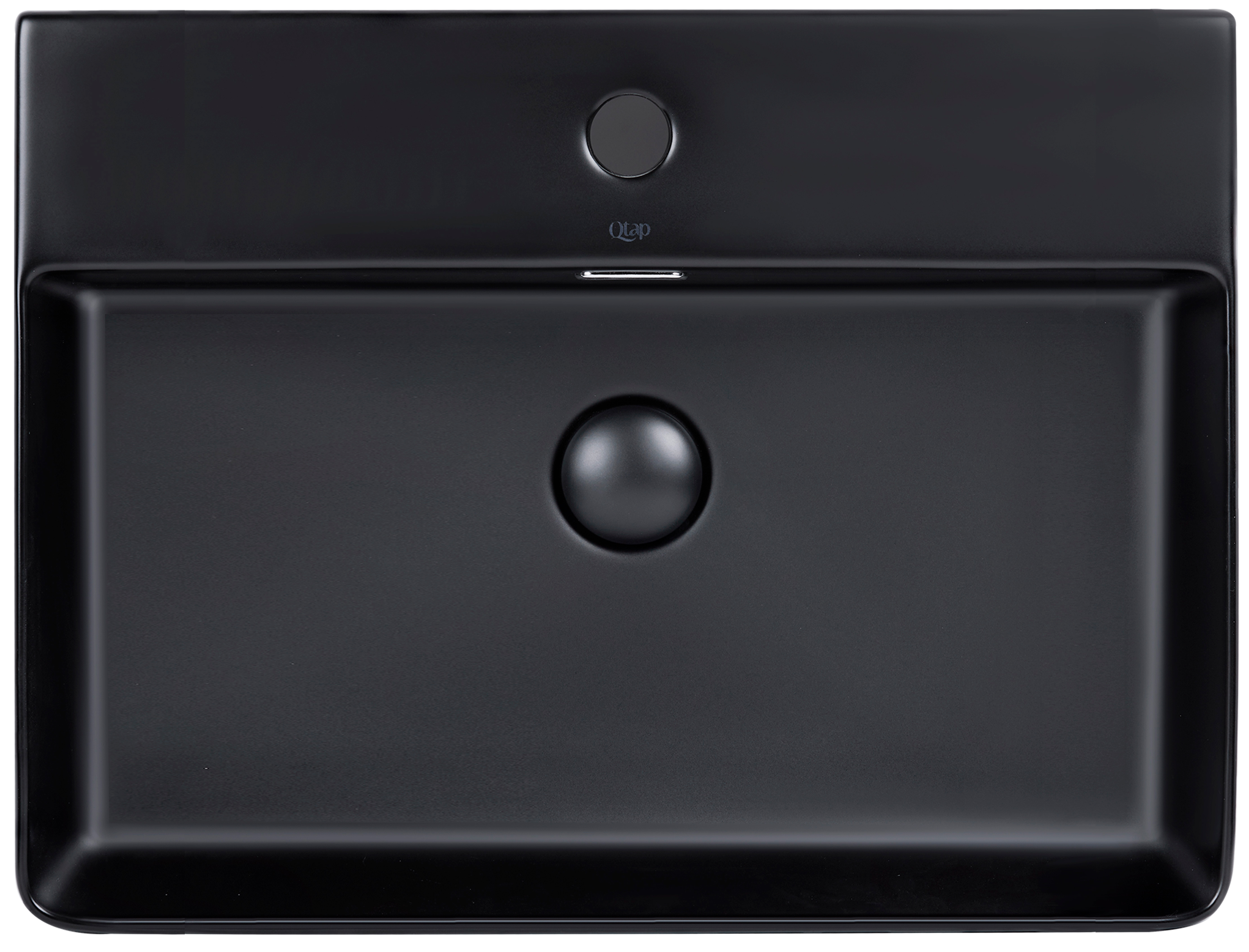 

Раковина Qtap Nando LT 600х420х120 Matt black с донным клапаном QT12112173MBMB