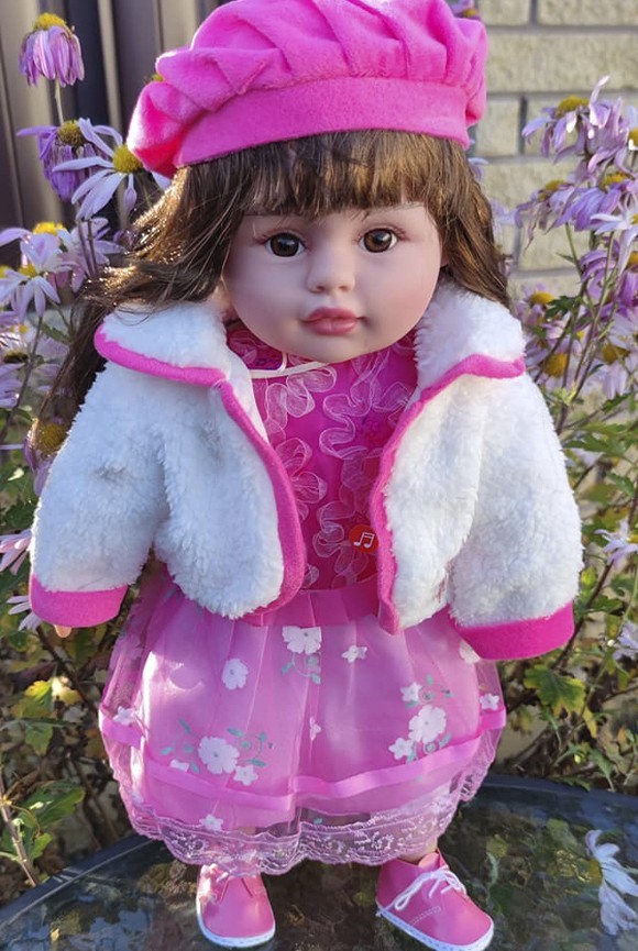 

Интерактивная обучающая музыкальная кукла мягконабивная Toys "Панночка" рост 50 см говорит 120 фраз на украинском языке розовая в шубке