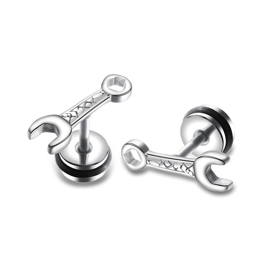 

Серьги вкрутки из нержавеющей медицинской стали YST White key