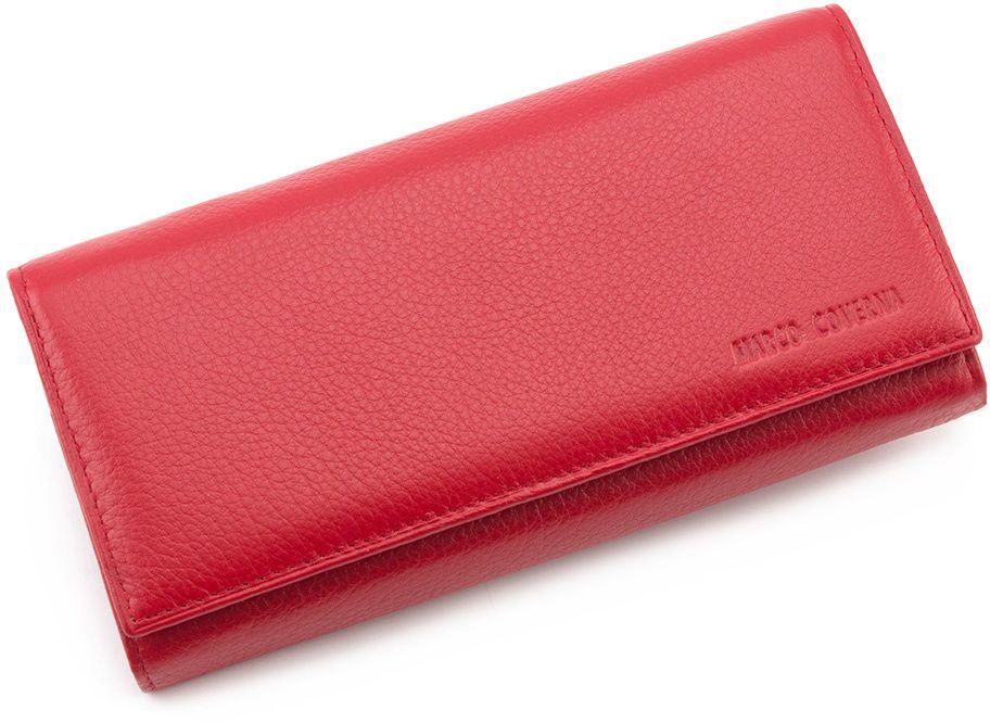 

Женский кожаный кошелек на магнитах Marco Coverna MC-1413-2 красный
