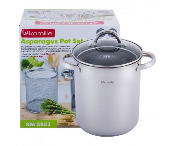 

Кастрюля для спаржи 5л Ø18*21,5см из нержавеющей стали Kamille АМА-5851