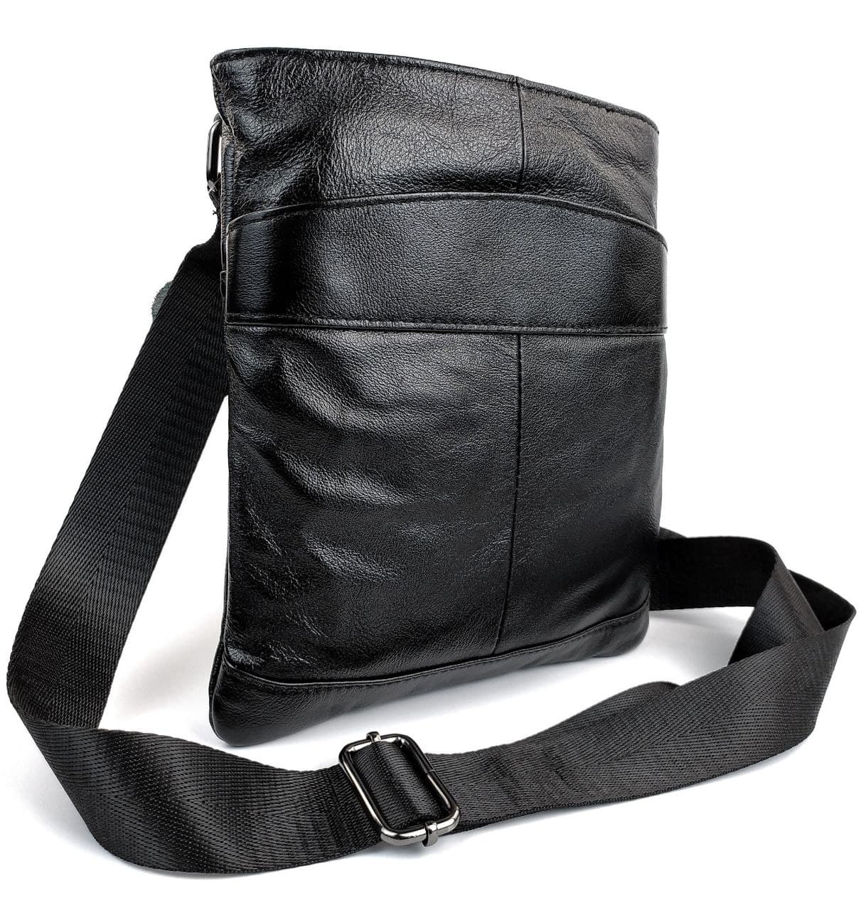 

Компактная мужская сумка-планшет из натуральной кожи JZ NS703 22х24,5х5см черная