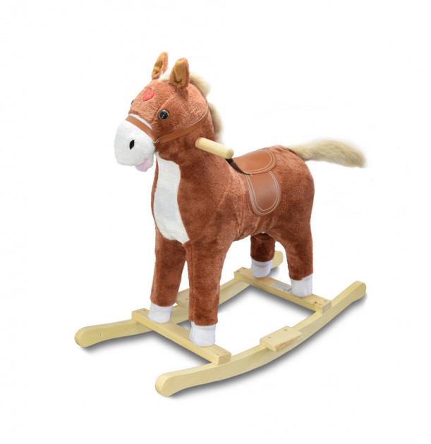 

Музыкальная лошадка-качалка детская "Поющий конь"A-Toys Плюшевый с подсветкой Коричневый