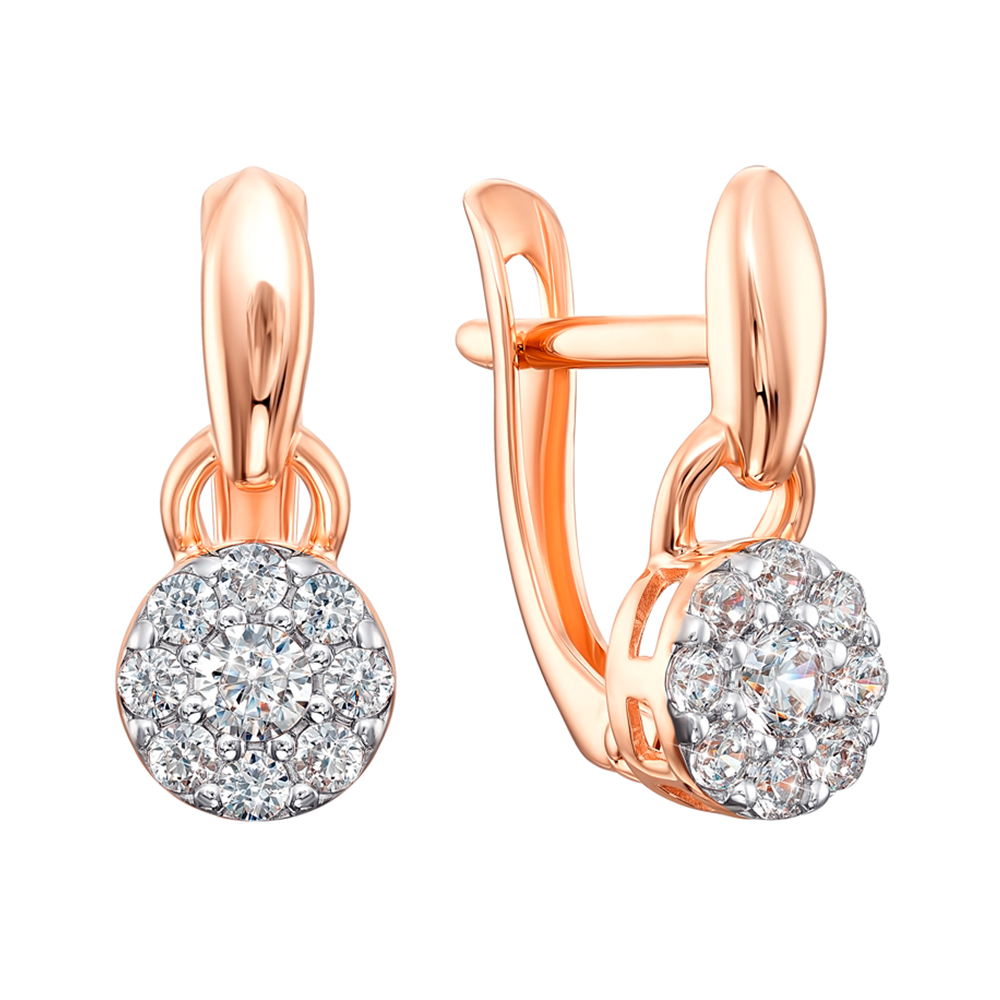 

Серьги из красного золота с фианитами 000146824
