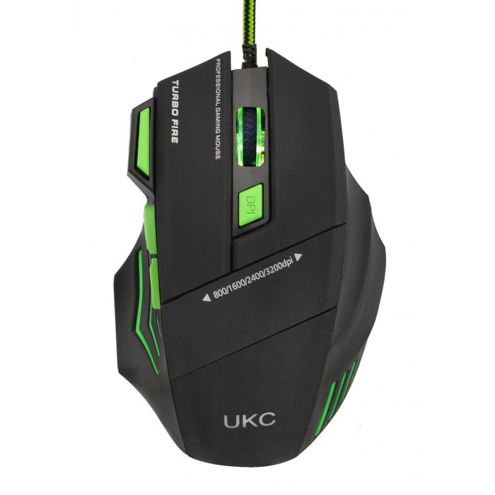 

Проводная игровая компьютерная мышь UKC X7S Gaming Mouse Pro USB оптическая для ноутбука и компьютера с подсветкой 7 кнопок 3200 dpi + коврик в подарок (48302)