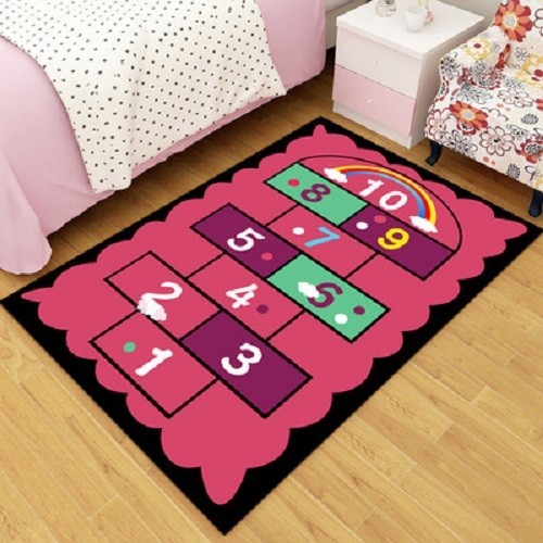 

Детский ковер безворсовый 140*190 Homytex figures pink2