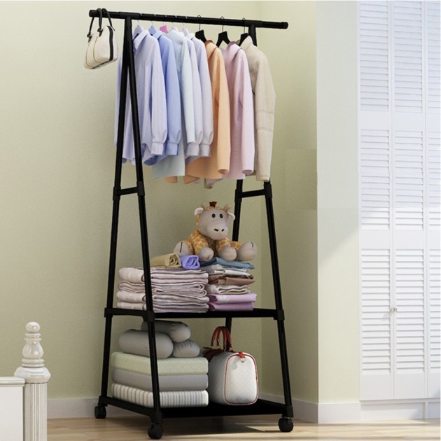 

Вешалка передвижная для одежды - органайзер для белья The New Coat Rack CR-365 треугольный Черный