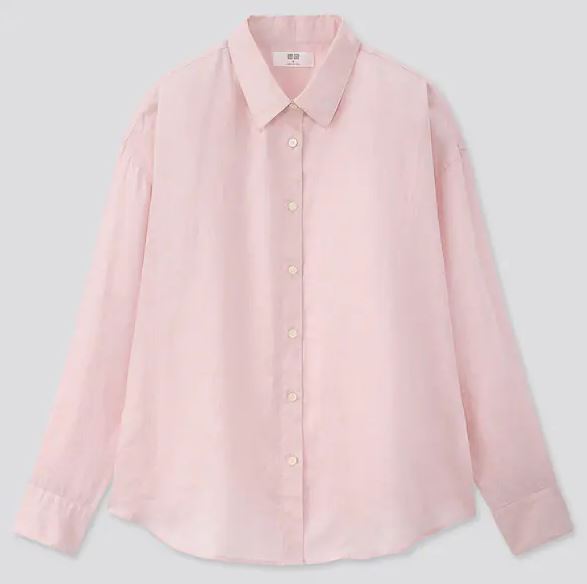 

Рубашка Uniqlo лляная  LIGHT PURPLE, Рубашка Uniqlo лляная M LIGHT PURPLE