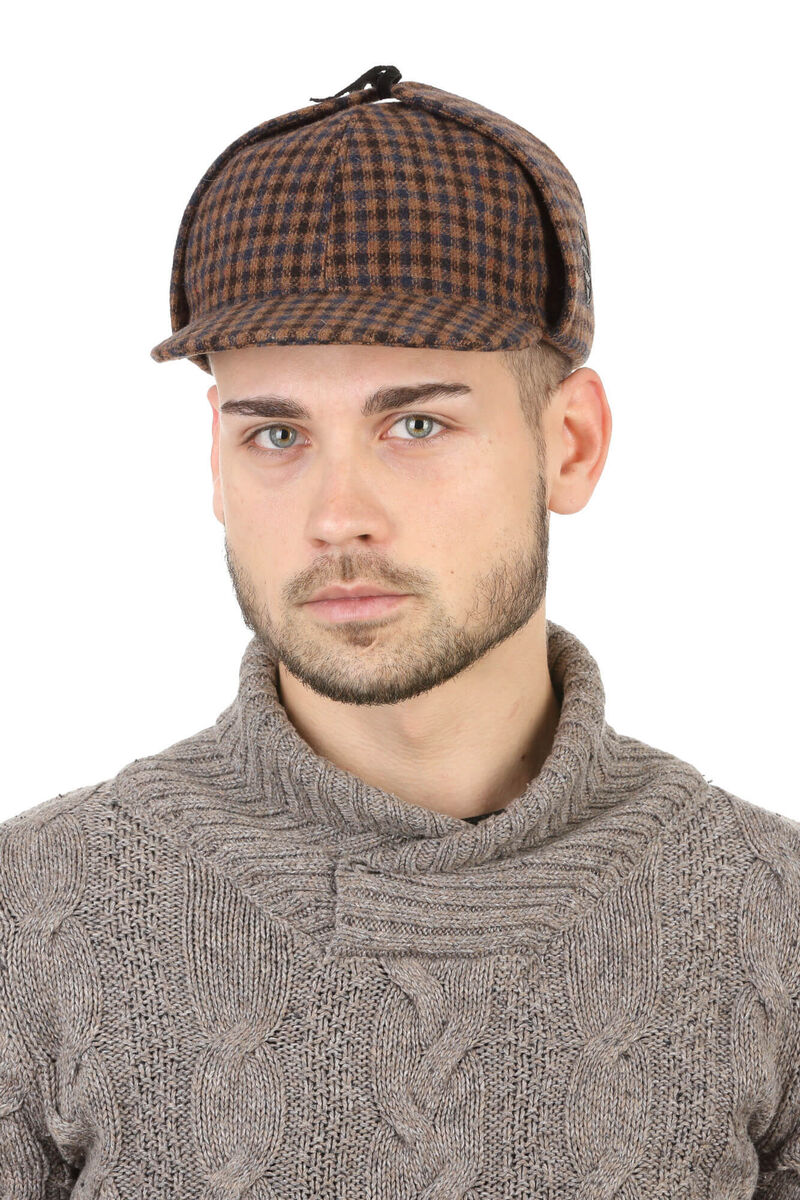 

Кепка Холмс коричневая в клетку 59см LF Label