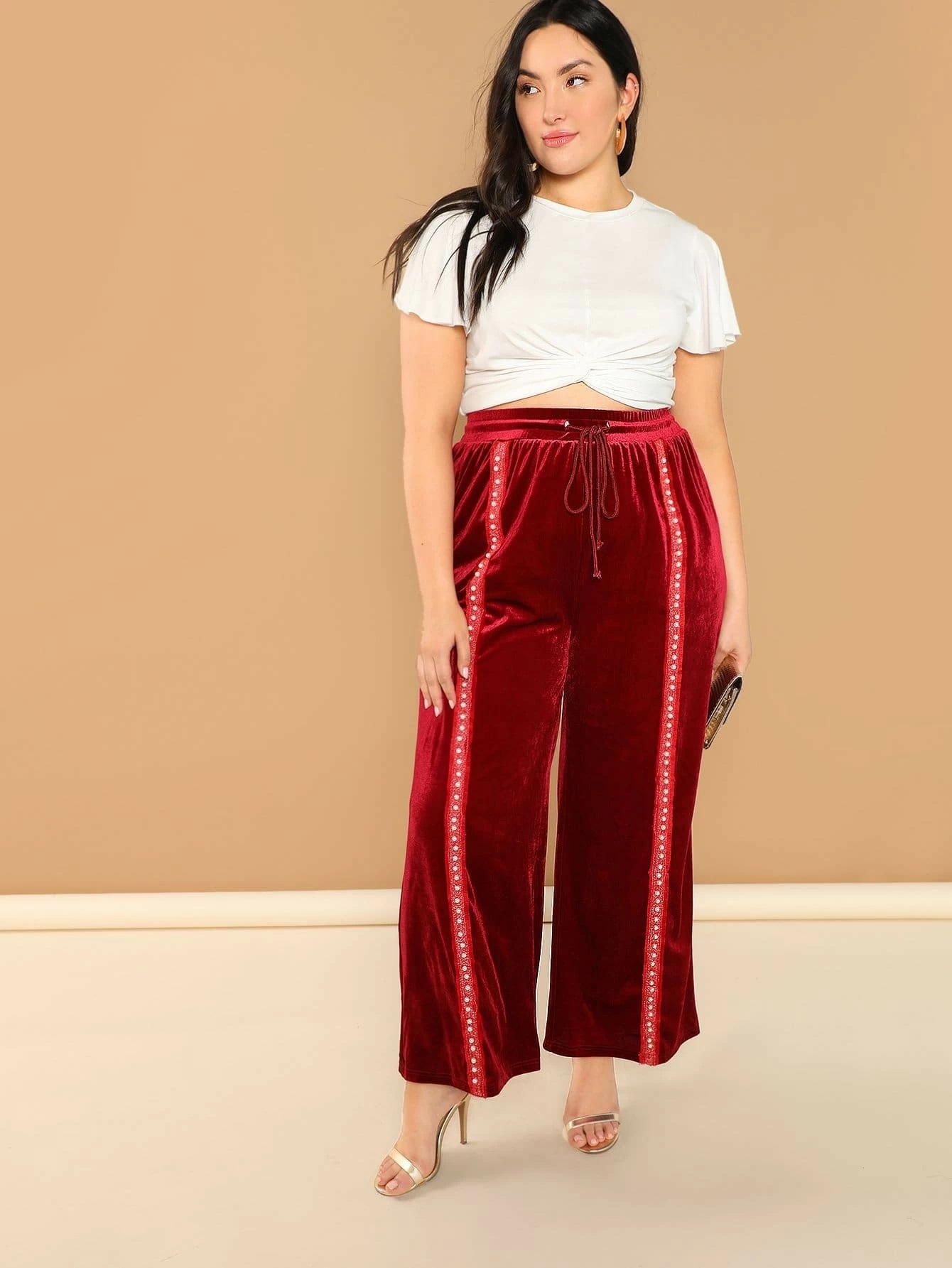 

Бархатные брюки с жемчугом и бусинами Shein 180914704  Красный, Бархатные брюки с жемчугом и бусинами Shein 180914704 2XL Красный