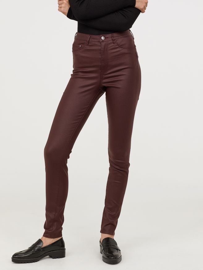 

SUPERSLIM Высокие Джеггинсы H&M 399223 3XL Бордовый
