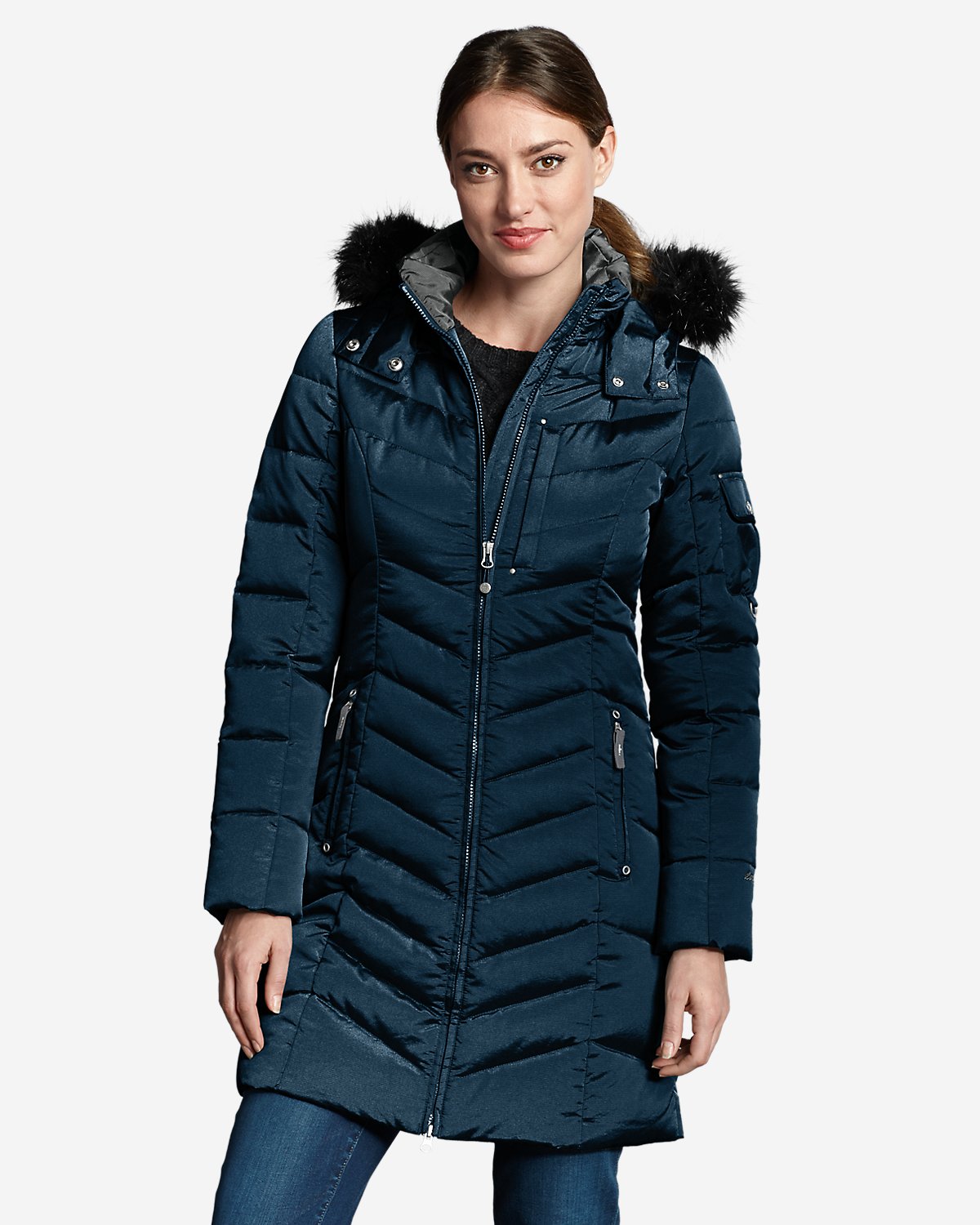 

Пуховик женский - зимний пуховик EddieBauer Eddie Bauer EB0017W XS Темно-синий