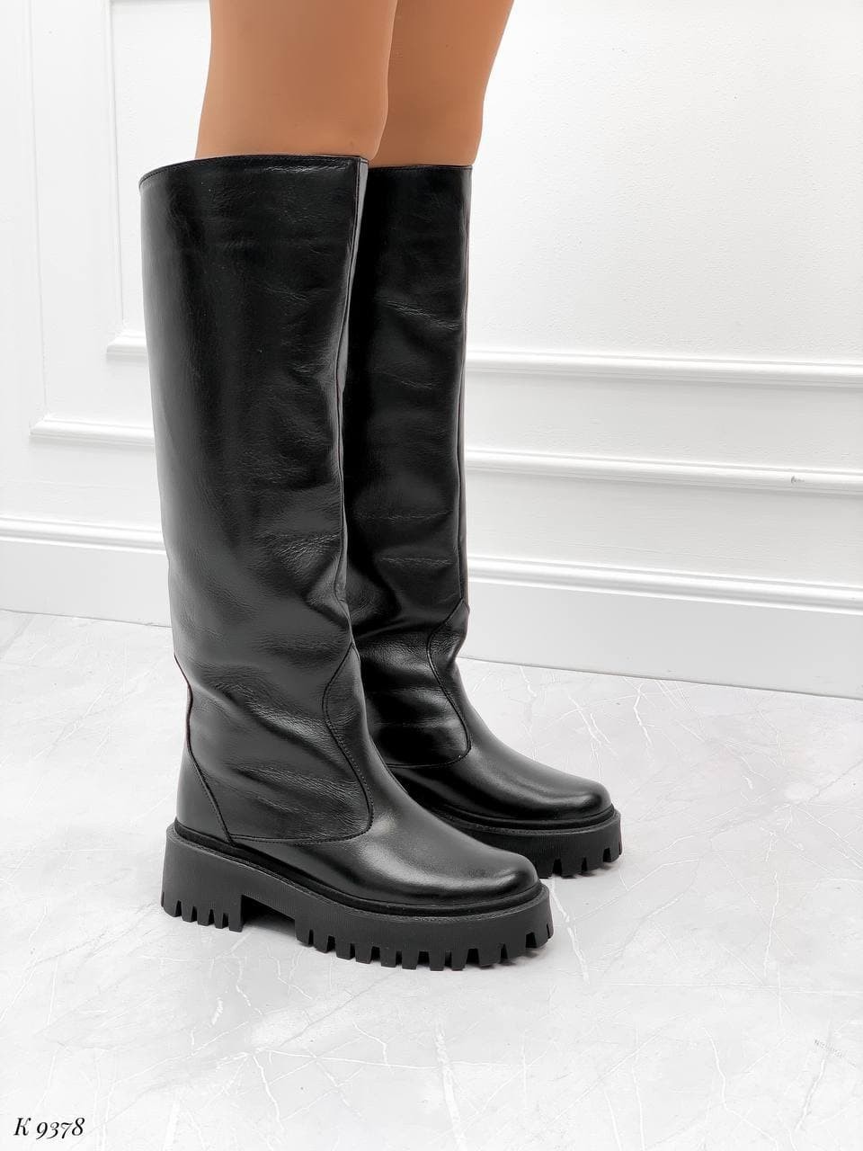 

Сапоги Женские Натуральная кожа Зима (9378) 37 24 см Черные