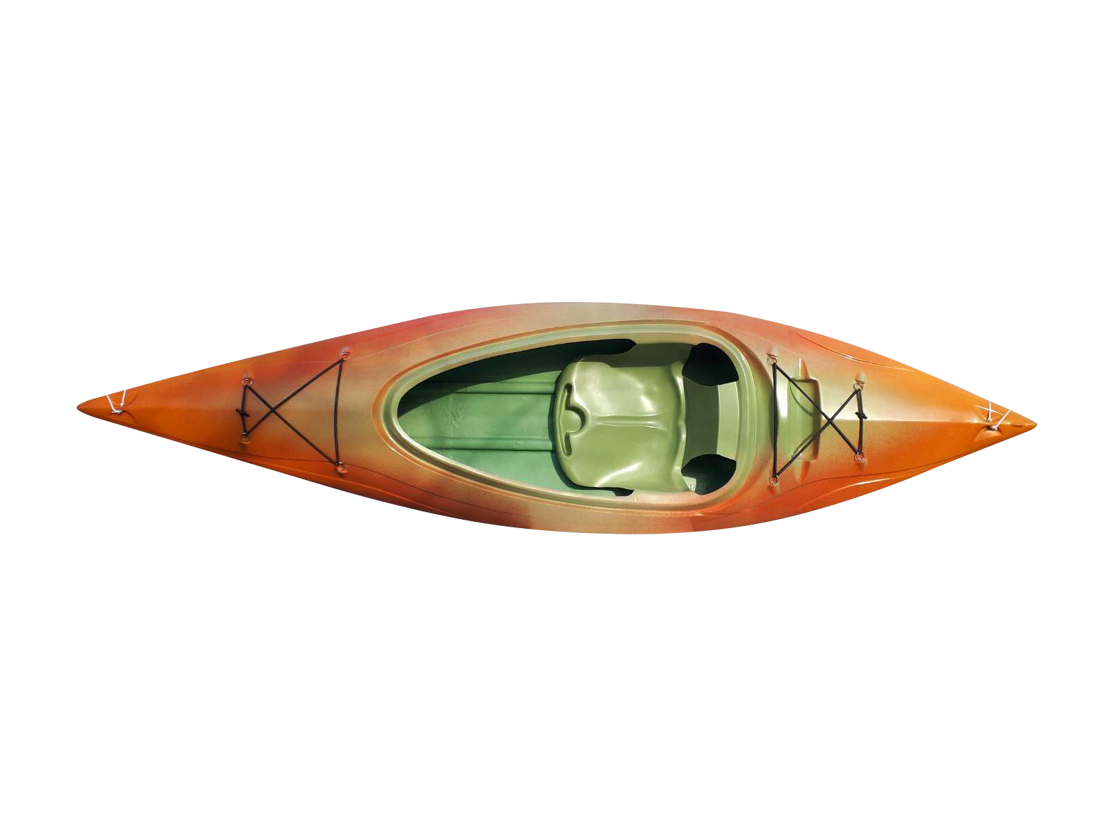 

Каяк одноместный cтеклопластиковый Ukr-kayak Оранжево-Зелёный