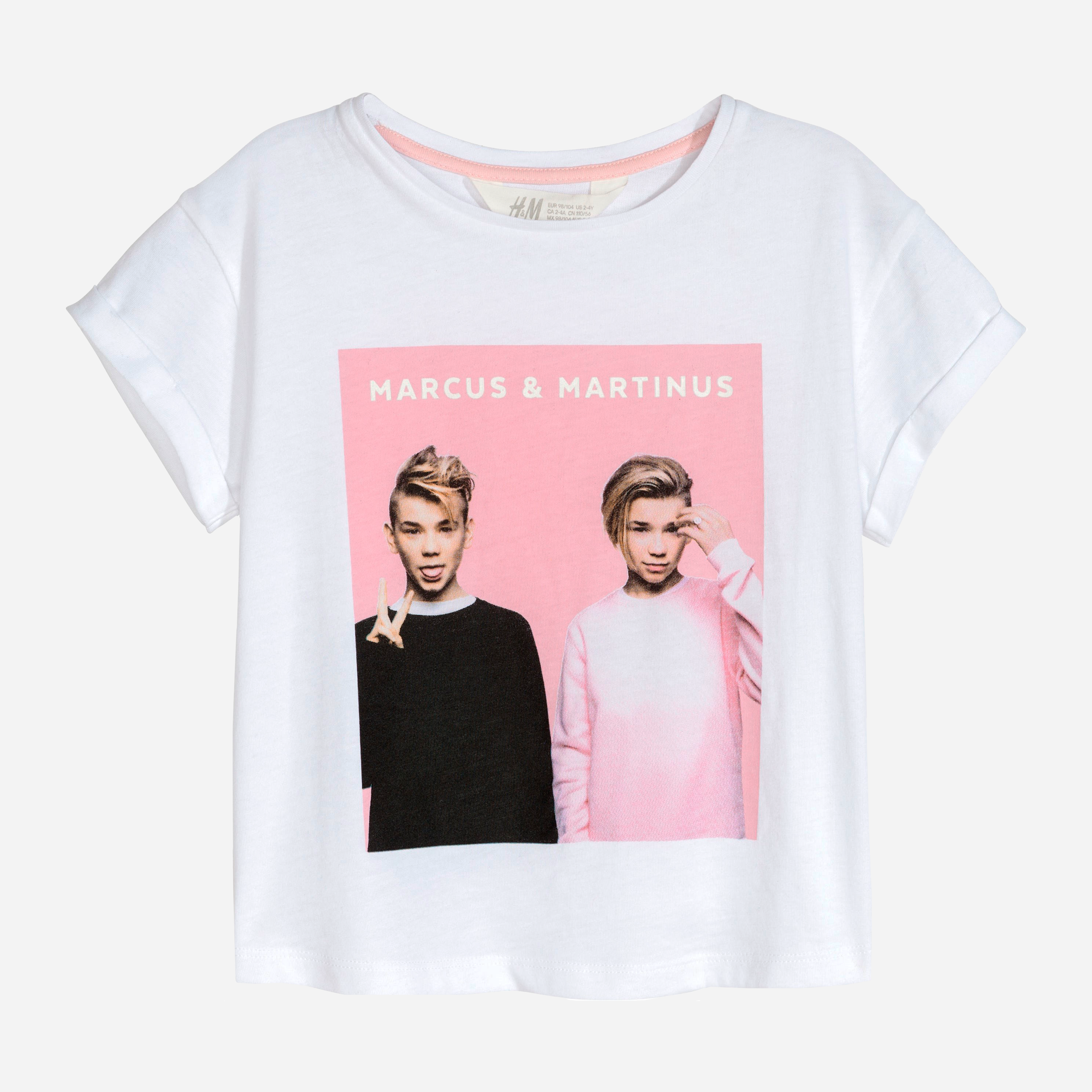 

Футболка H&M 5899756 98-104 см Бело-розовая