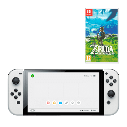 

Набор Консоль Nintendo Switch OLED Model HEG-001 64GB White Новый + Игра The Legend of Zelda Breath of The Wild