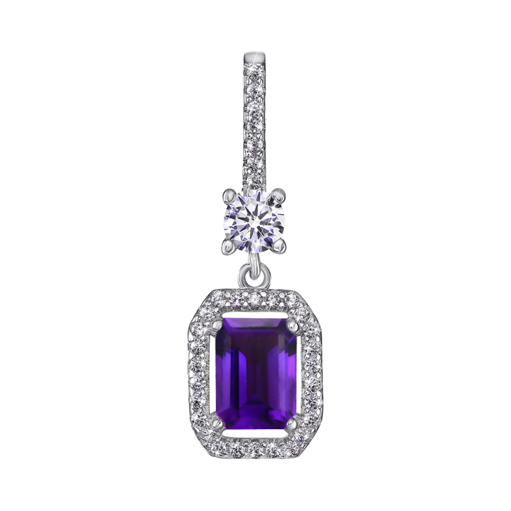 

Серебряный кулон с аметистом и фианитами 000125144