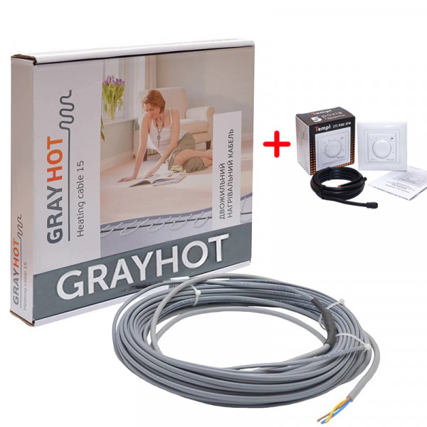 

GrayHot 1929 Вт (12,8-16,0 м2) теплый пол, двухжильный кабель