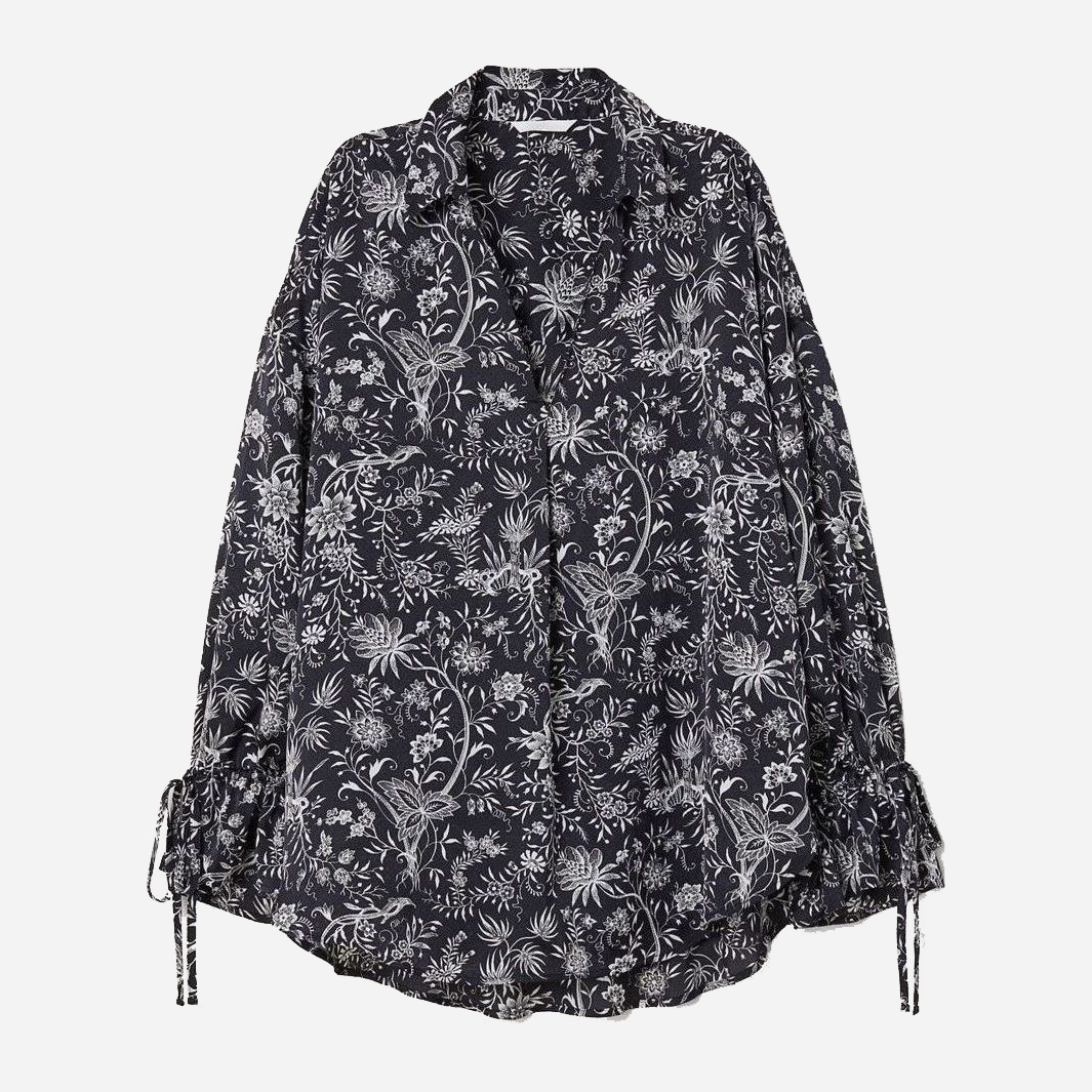 

Рубашка H&M 0617878  Черная с белым, Рубашка H&M 0617878 XS Черная с белым