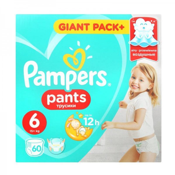 

Подгузники-трусики Pampers Pants 6 (15+ кг), 60 шт