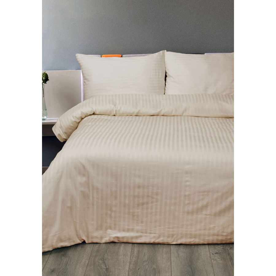 

Современный комплект постельного белья Lotus Семейный Бежевый