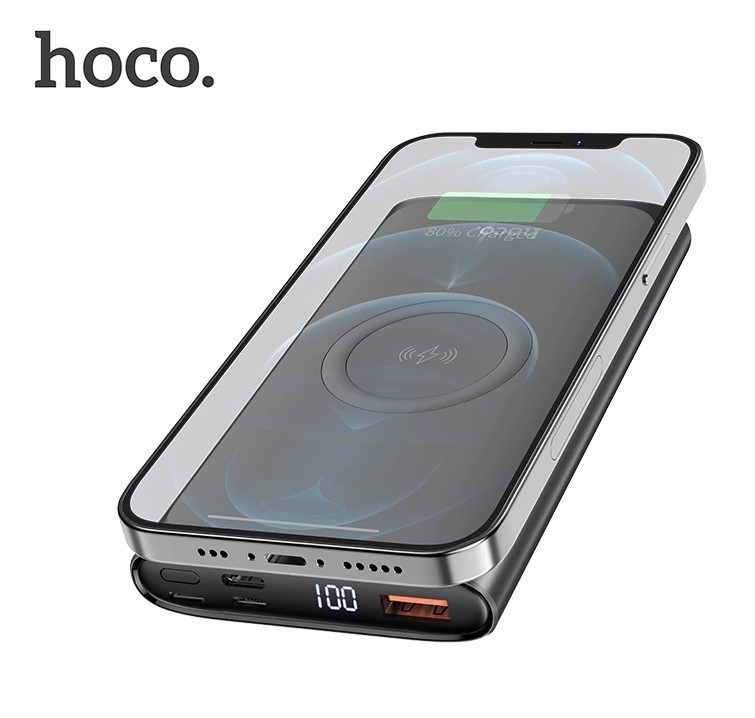 

УМБ Hoco Q6 Aegis с функцией беспроводной зарядки (22.5W, 10000 mAh, USB Type-С) powerbank - Темно серый