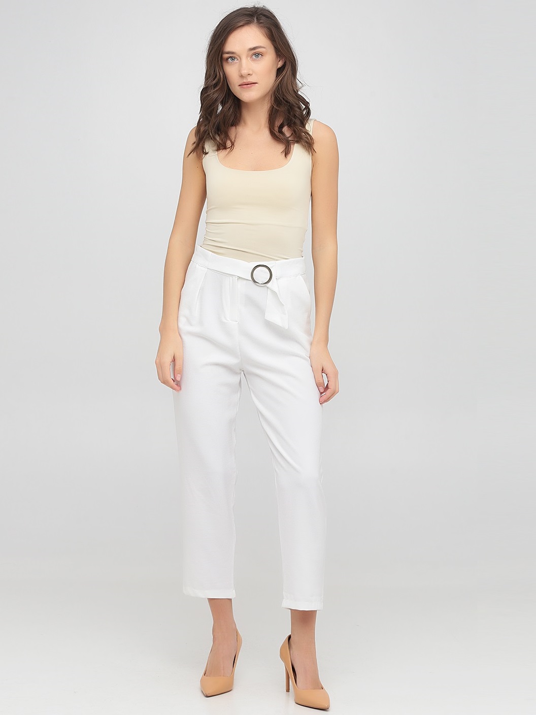 

Кэжуал летние прямые брюки BEBE PLUS 20779  Белый, Кэжуал летние прямые брюки BEBE PLUS 20779 M Белый