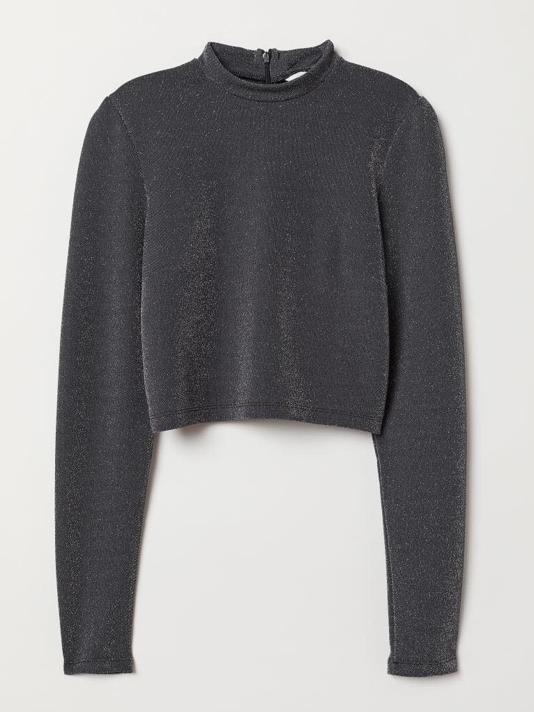 

Блестящая блуза H&M 0674863 EU42 Серый