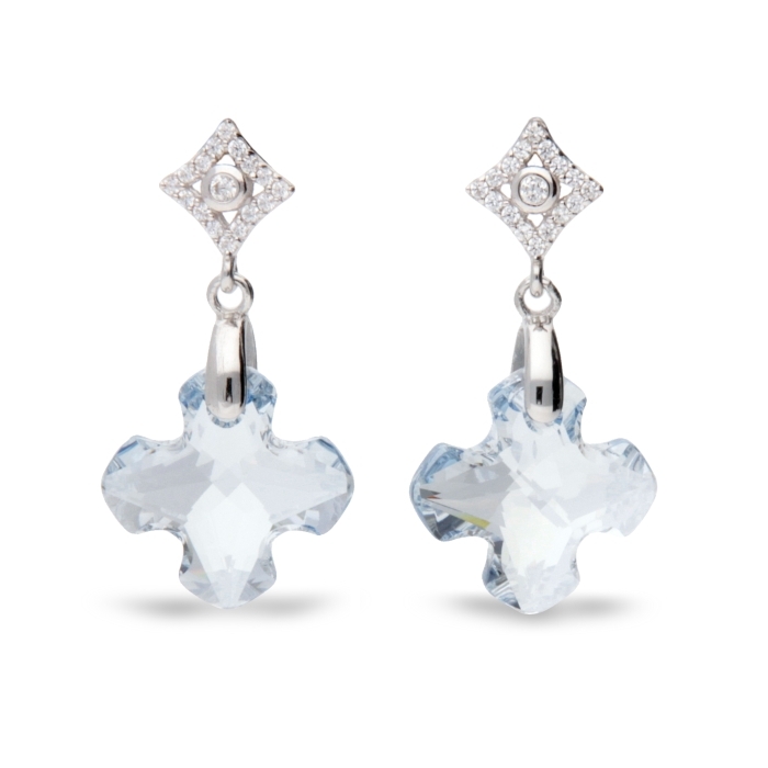 

Серебряные серьги SPARK Greek Cross со Swarovski модели KC686714BLS
