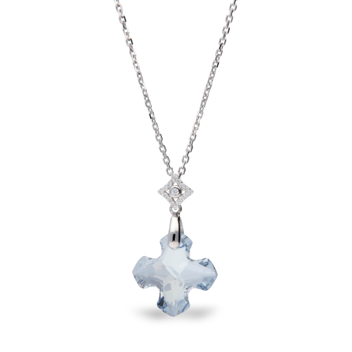 

Серебряный кулон c цепочкой SPARK Greek Cross со Swarovski модели NC686718BLS
